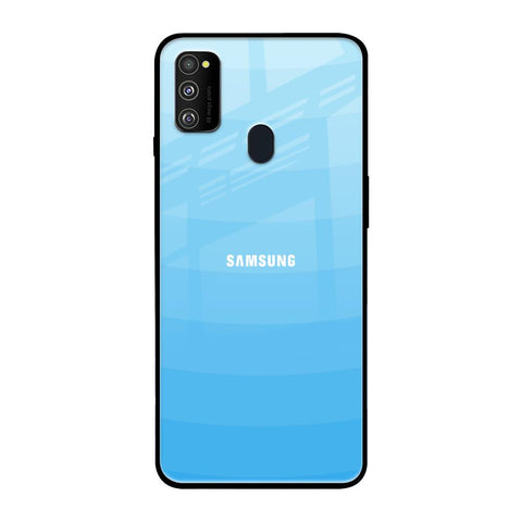 Wavy Blue Pattern Samsung Galaxy M30s Glass Back Cover Online