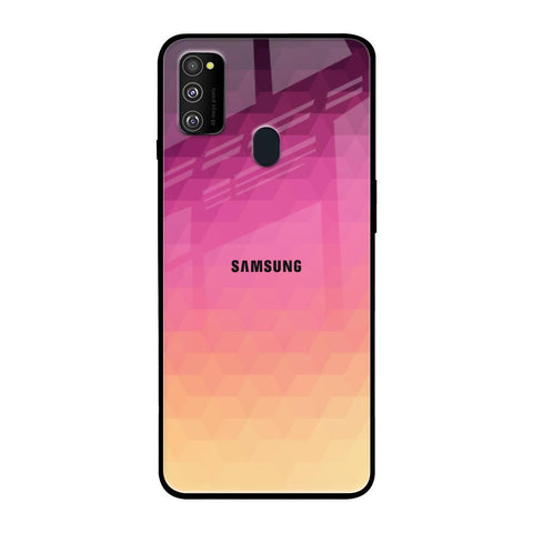 Geometric Pink Diamond Samsung Galaxy M30s Glass Back Cover Online