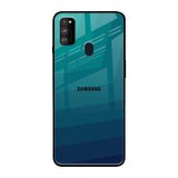 Green Triangle Pattern Samsung Galaxy M30s Glass Back Cover Online