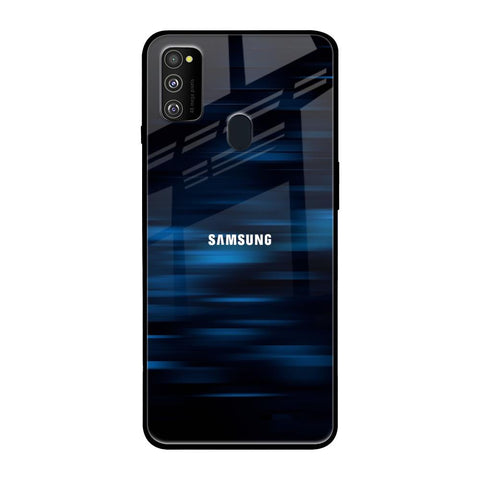 Blue Rough Abstract Samsung Galaxy M30s Glass Back Cover Online