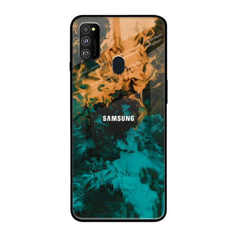 Watercolor Wave Samsung Galaxy M30s Glass Back Cover Online