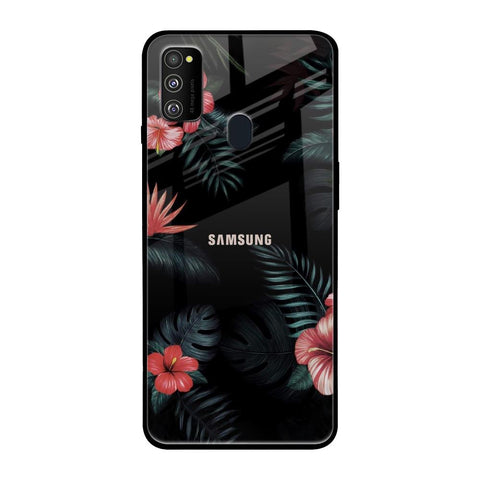 Tropical Art Flower Samsung Galaxy M30s Glass Back Cover Online