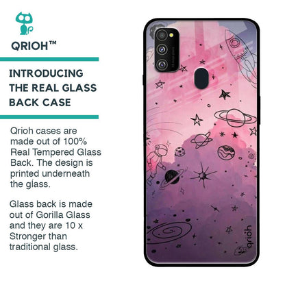 Space Doodles Glass Case for Samsung Galaxy M30s