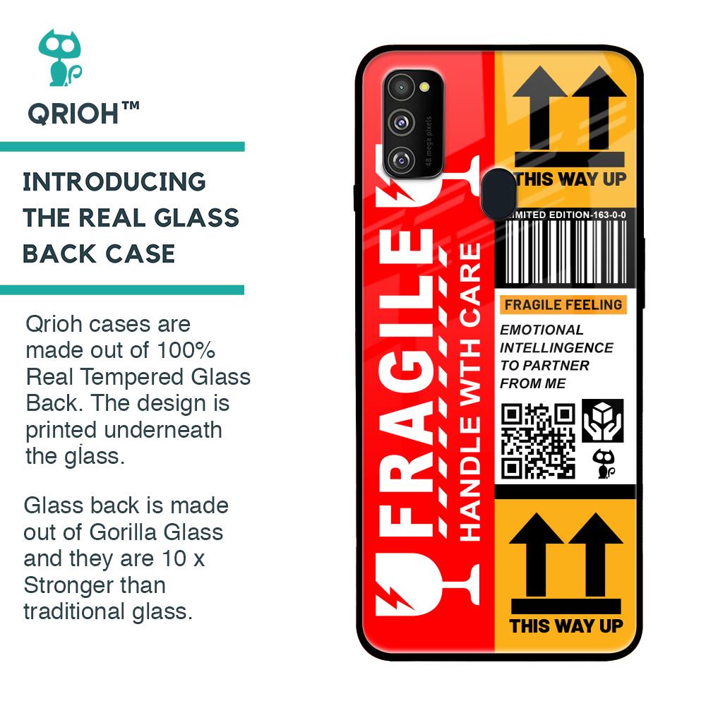 Handle With Care Glass Case for Samsung Galaxy M30s