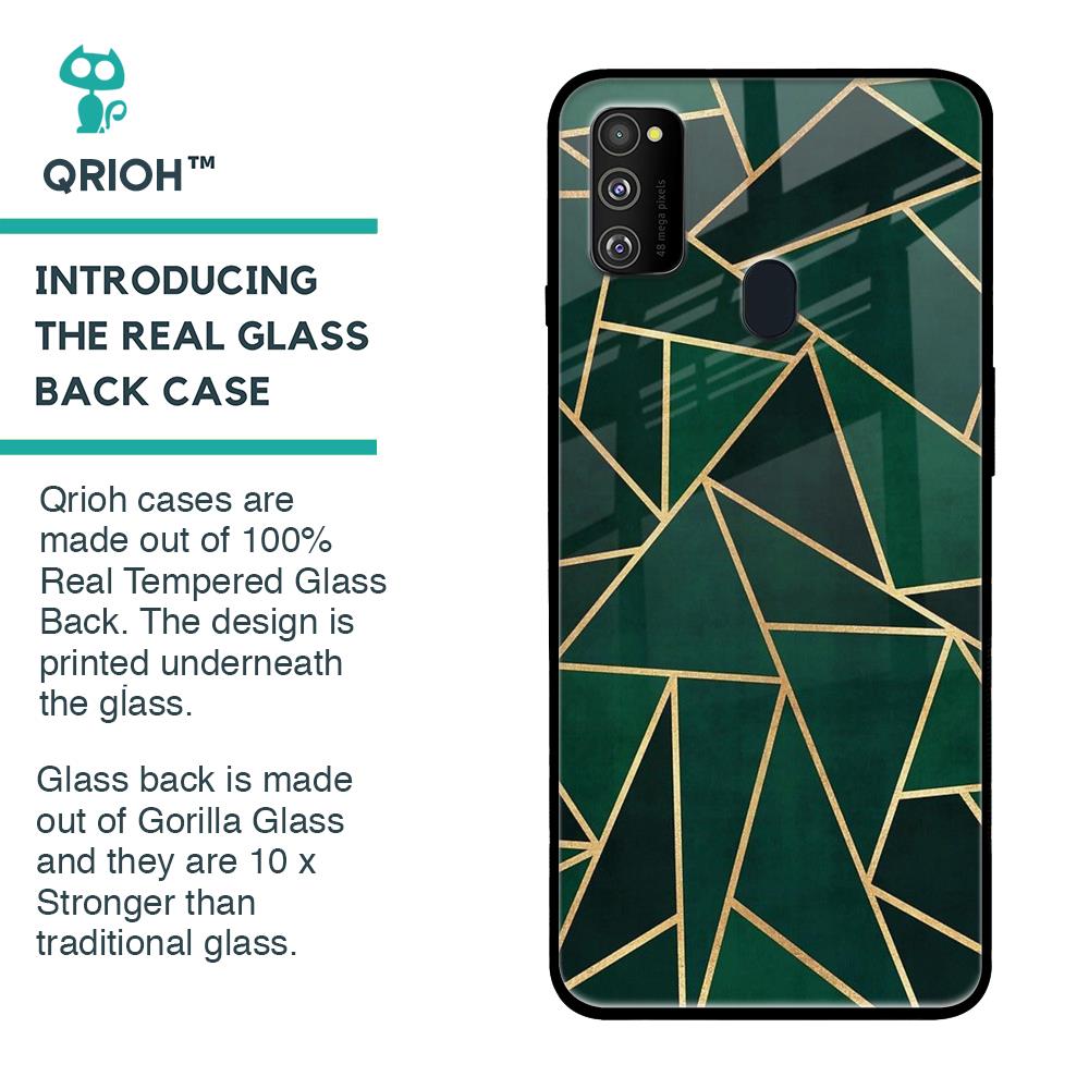 Abstract Green Glass Case For Samsung Galaxy M30s