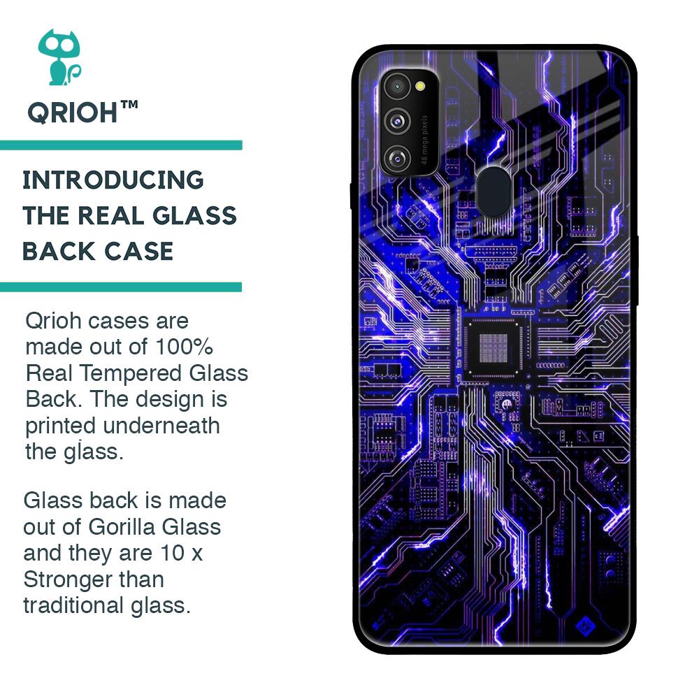 Techno Color Pattern Glass Case For Samsung Galaxy M30s