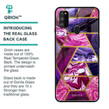 Electroplated Geometric Marble Glass Case for Samsung Galaxy M30s