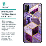Purple Rhombus Marble Glass Case for Samsung Galaxy M30s