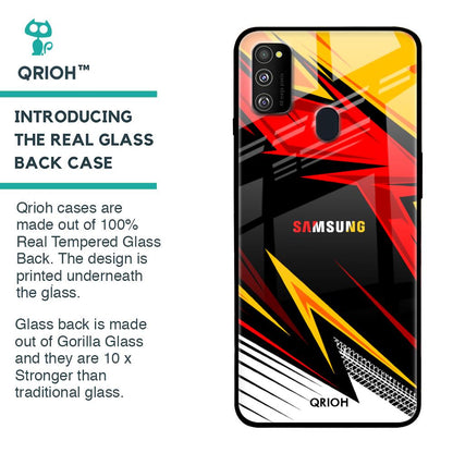 Race Jersey Pattern Glass Case For Samsung Galaxy M30s