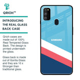 Pink & White Stripes Glass Case For Samsung Galaxy M30s