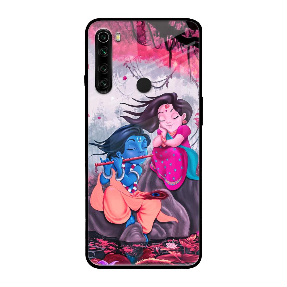 Radha Krishna Art Xiaomi Redmi Note 8 Glass Back Cover Online