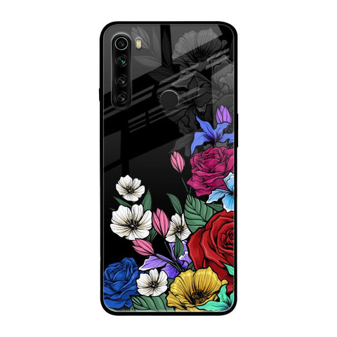 Rose Flower Bunch Art Xiaomi Redmi Note 8 Glass Back Cover Online