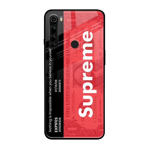 Supreme Ticket Xiaomi Redmi Note 8 Glass Back Cover Online
