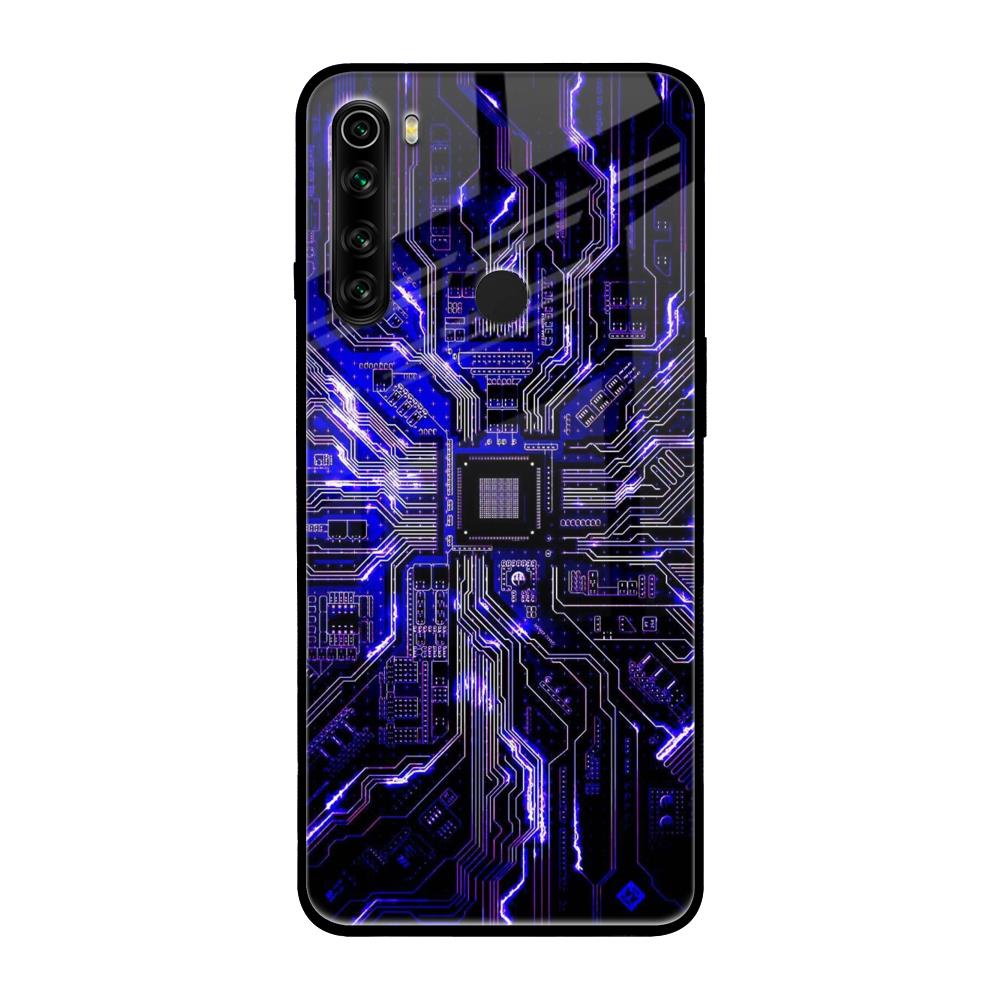 Techno Color Pattern Xiaomi Redmi Note 8 Glass Back Cover Online