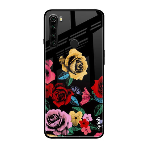Floral Decorative Xiaomi Redmi Note 8 Glass Back Cover Online