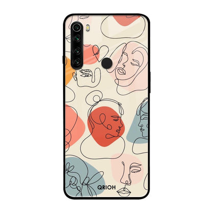 Abstract Faces Xiaomi Redmi Note 8 Glass Back Cover Online