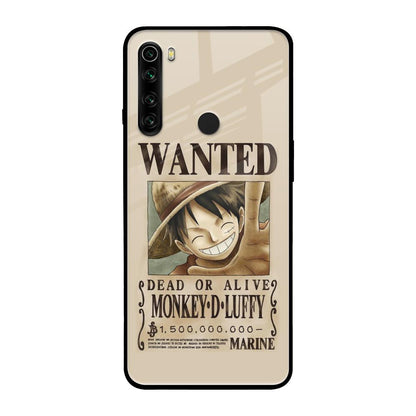 Luffy Wanted Xiaomi Redmi Note 8 Glass Back Cover Online