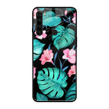 Tropical Leaves & Pink Flowers Xiaomi Redmi Note 8 Glass Back Cover Online