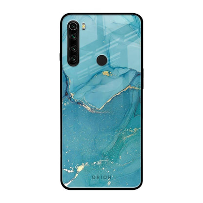 Blue Golden Glitter Xiaomi Redmi Note 8 Glass Back Cover Online