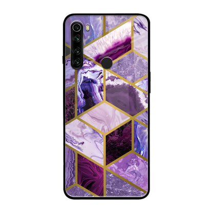 Purple Rhombus Marble Xiaomi Redmi Note 8 Glass Back Cover Online