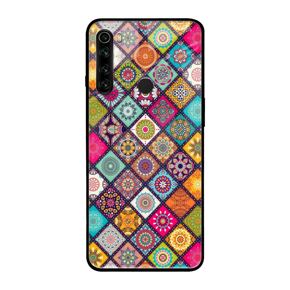 Multicolor Mandala Xiaomi Redmi Note 8 Glass Back Cover Online