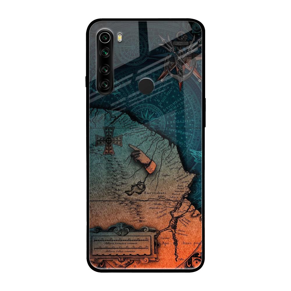 Geographical Map Xiaomi Redmi Note 8 Glass Back Cover Online