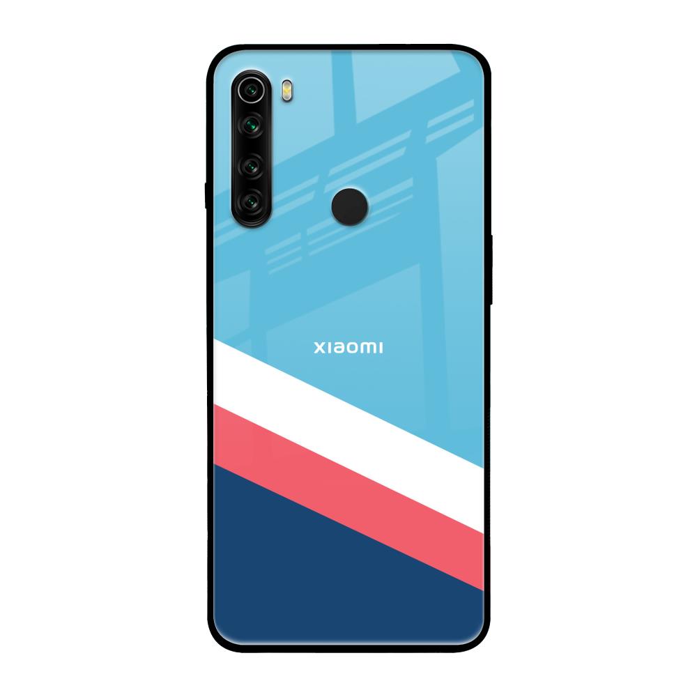 Pink & White Stripes Xiaomi Redmi Note 8 Glass Back Cover Online