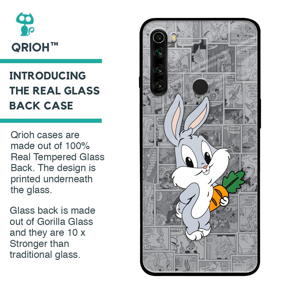 Cute Baby Bunny Glass Case for Xiaomi Redmi Note 8