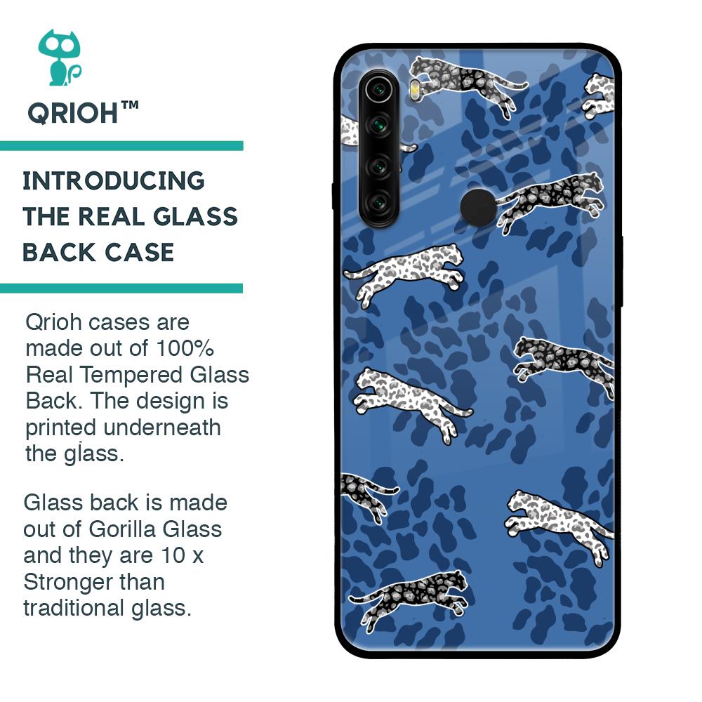 Blue Cheetah Glass Case for Xiaomi Redmi Note 8
