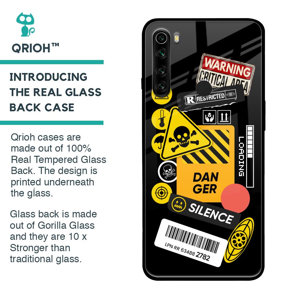 Danger Signs Glass Case for Xiaomi Redmi Note 8