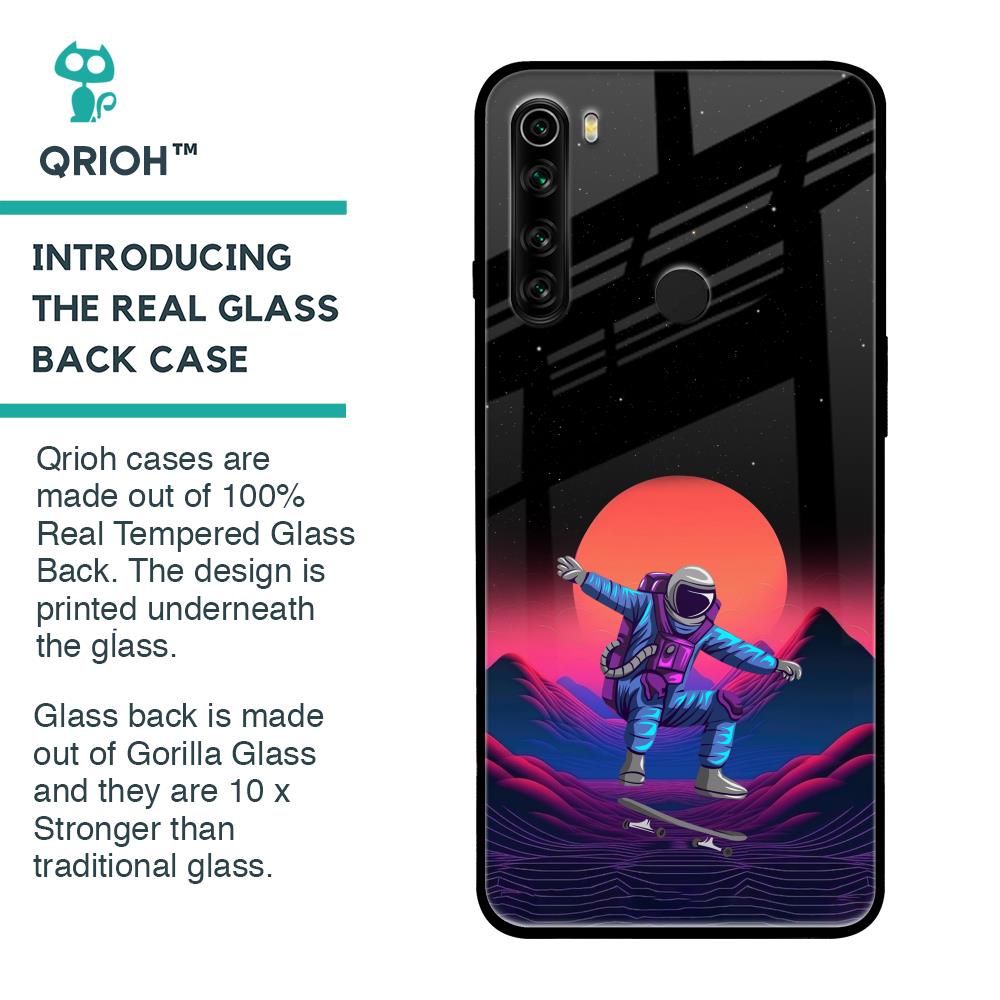 Retro Astronaut Glass Case for Xiaomi Redmi Note 8