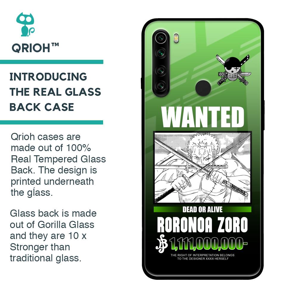 Zoro Wanted Glass Case for Xiaomi Redmi Note 8