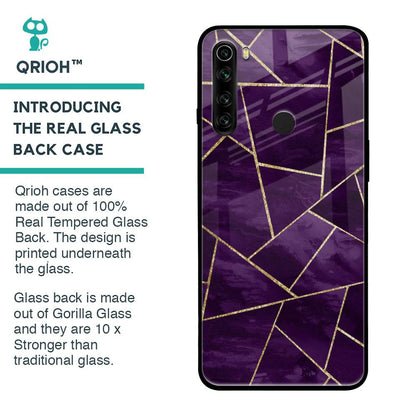 Geometric Purple Glass Case For Xiaomi Redmi Note 8