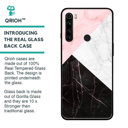 Marble Collage Art Glass Case For Xiaomi Redmi Note 8