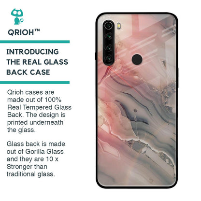 Pink And Grey Marble Glass Case For Xiaomi Redmi Note 8