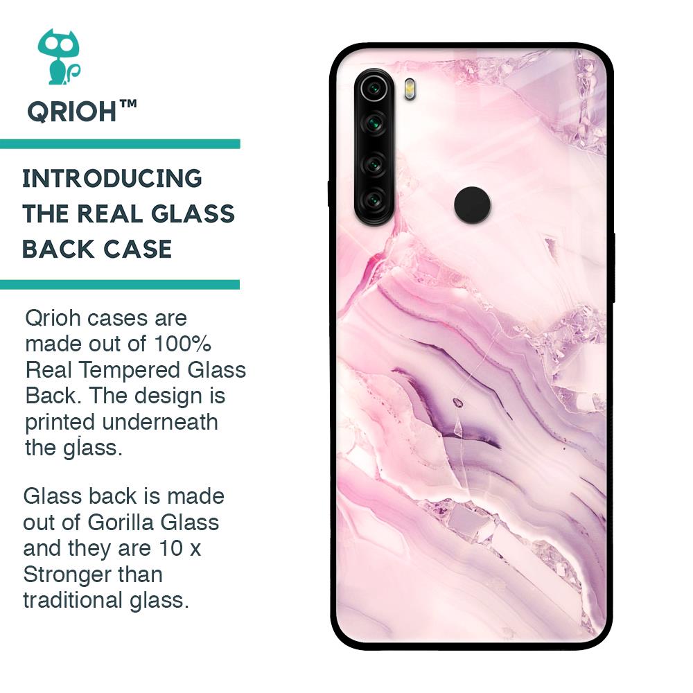 Diamond Pink Gradient Glass Case For Xiaomi Redmi Note 8