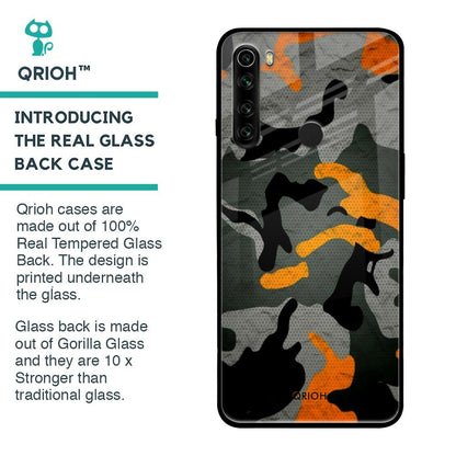 Camouflage Orange Glass Case For Xiaomi Redmi Note 8