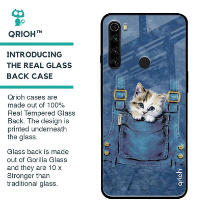 Kitty In Pocket Glass Case For Xiaomi Redmi Note 8