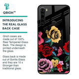 Floral Decorative Glass Case For Xiaomi Redmi Note 8