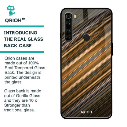 Diagonal Slash Pattern Glass Case for Xiaomi Redmi Note 8