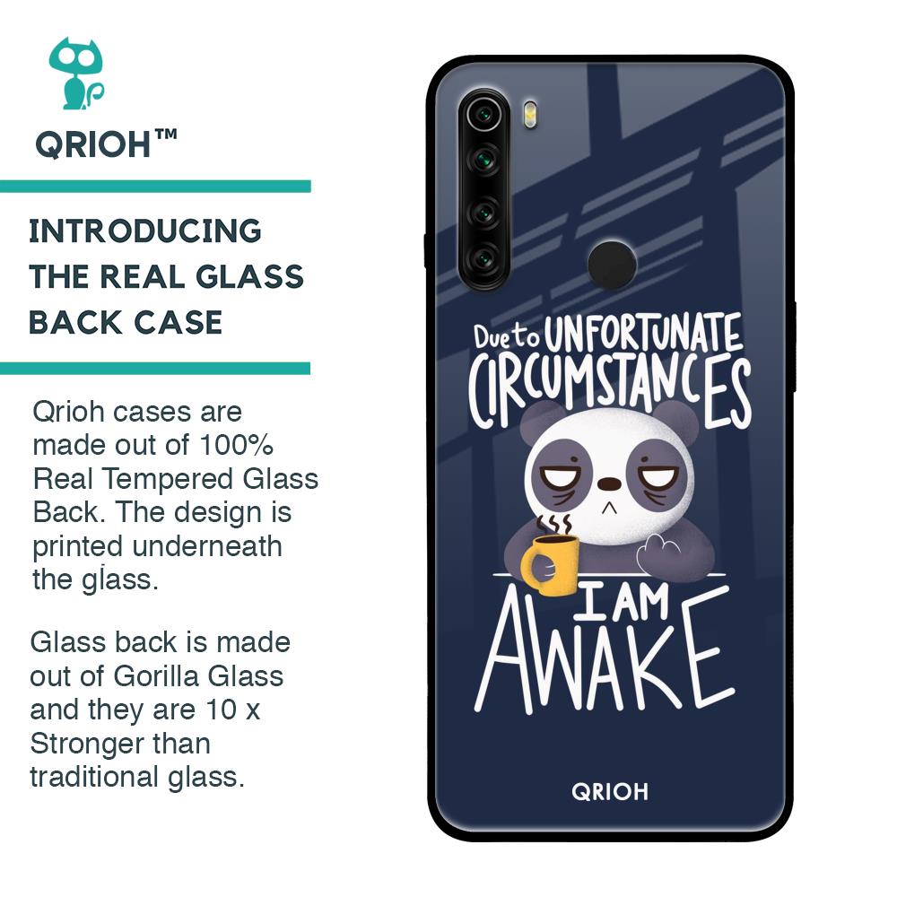 Struggling Panda Glass Case for Xiaomi Redmi Note 8