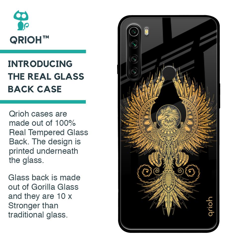 Mythical Phoenix Art Glass Case for Xiaomi Redmi Note 8
