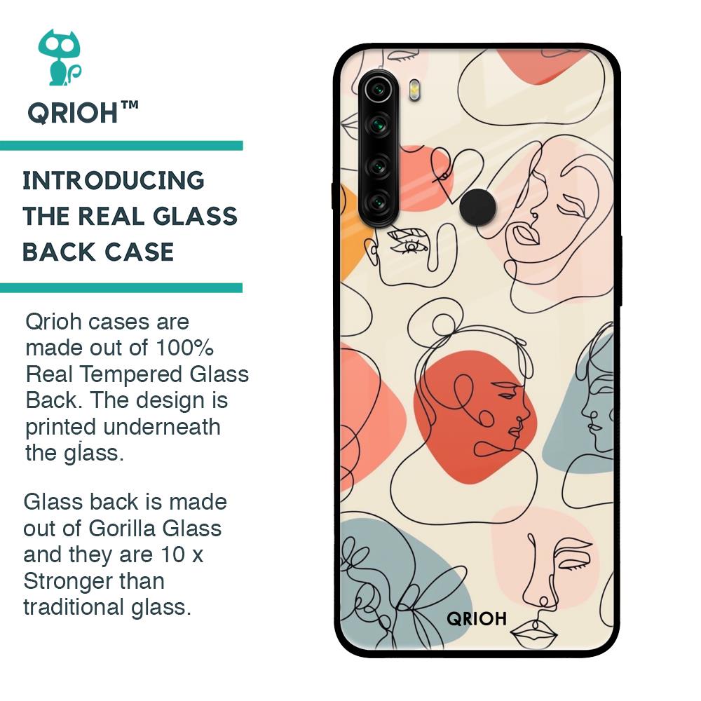Abstract Faces Glass Case for Xiaomi Redmi Note 8