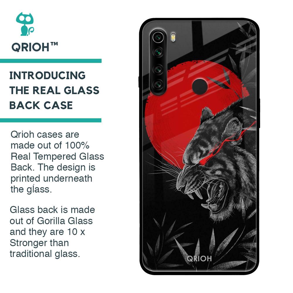 Red Moon Tiger Glass Case for Xiaomi Redmi Note 8