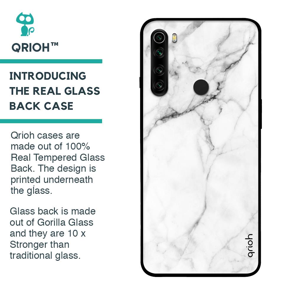 Modern White Marble Glass case for Xiaomi Redmi Note 8