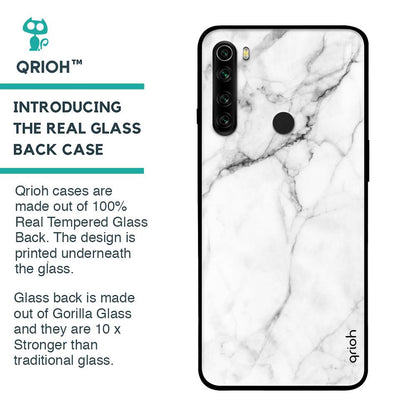 Modern White Marble Glass case for Xiaomi Redmi Note 8
