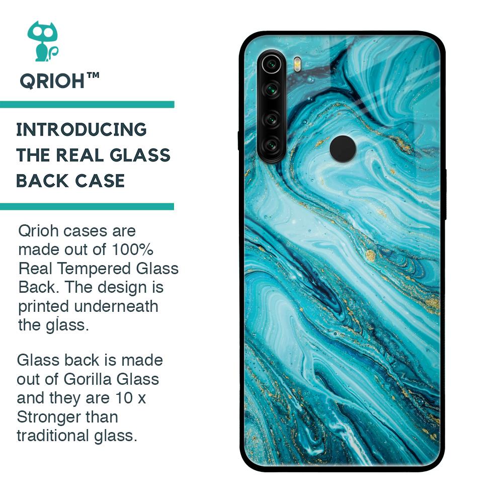 Ocean Marble Glass Case for Xiaomi Redmi Note 8