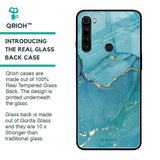 Blue Golden Glitter Glass Case for Xiaomi Redmi Note 8