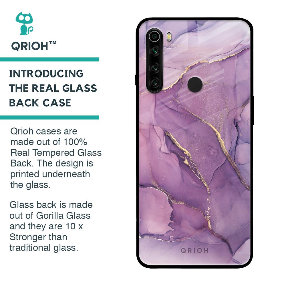 Purple Gold Marble Glass Case for Xiaomi Redmi Note 8