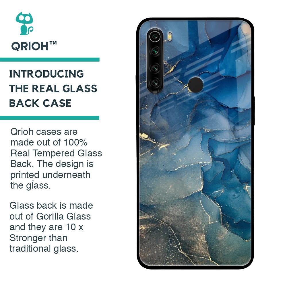 Blue Cool Marble Glass Case for Xiaomi Redmi Note 8
